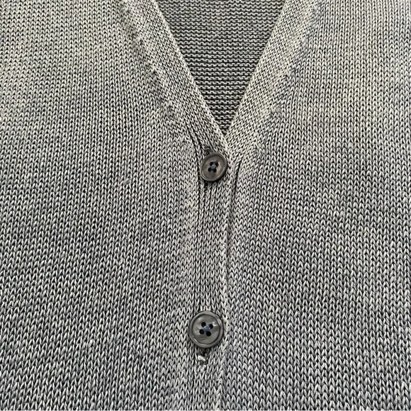 Talbots 100% Linen Cardigan Sweater Small Blue Three Quarter Sleeve Lightweight - Picture 2 of 11